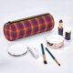 thumbnail image 2 of Disketp Orange and Purple Plaid Estuche Organizador de Lápices de Cuero, Estuche de Oficina con Cremallera para Bolígrafo y Lápiz, 2 of 6