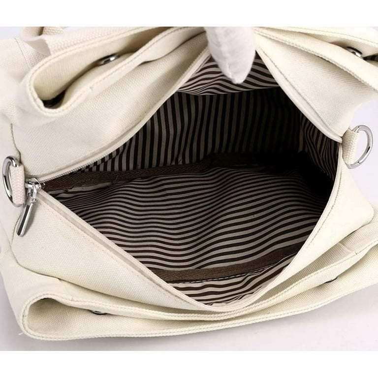 JLMMEN Canvas Tote Bag for Women Small Tote Shoulder Bag