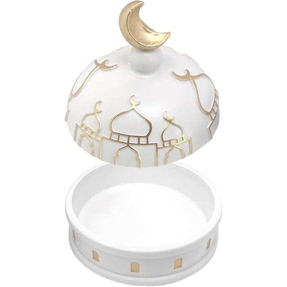 Mingzhang Ramadan Resin Statue Ornament, Islamic Architecture Moon & Mosque Tower Eid Mubarak Decor Collection for Eid, Home, Office Decorations(Q)