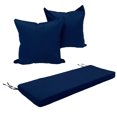 thumbnail image 2 of SHANNA Outdoor Bench Cushion with 2 Pillowcase, Waterproof Garden Bench Cushions for Outdoor Furniture, Patio Porch Swing Replacement Seat Pad with Ties, Navy Blue, 60"x20"x3", 2 of 12