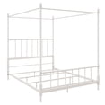 thumbnail image 5 of Pemberly Row Transitional Metal Queen Size Canopy Bed in White, 5 of 12