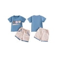 thumbnail image 2 of Baby Toddler Boy Shorts Set 3 6 12 18 24 Months 2T 3T Baseball Embroidery Short Sleeve T-Shirt Plaid Shorts 2 Piece Summer Outfit, 2 of 8