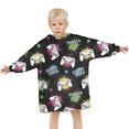 thumbnail image 3 of Neon Controllers Games Icons Black Pattern Blanket Hoodies for Kids 6-13YR Oversize Wearable Blanket Hoodies for Boys Girls Teens, 3 of 7