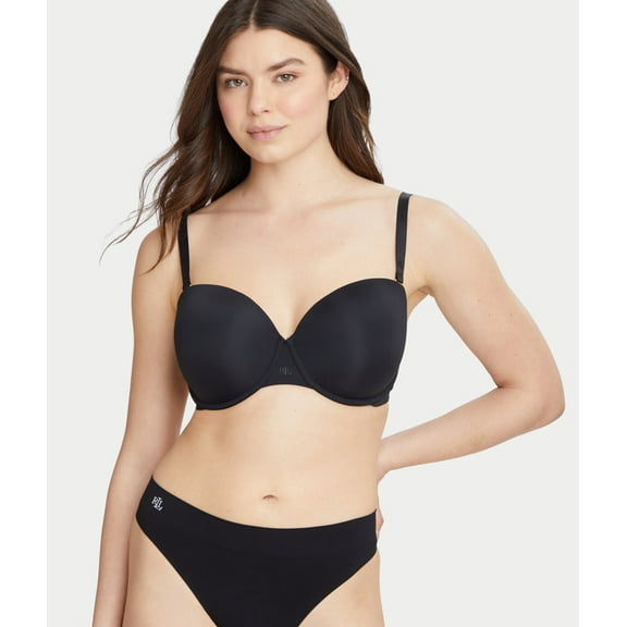 Lauren Ralph Lauren Women's Luxe Smoothing Convertible Strapless Bra 4L0056 - Black, Size 32B