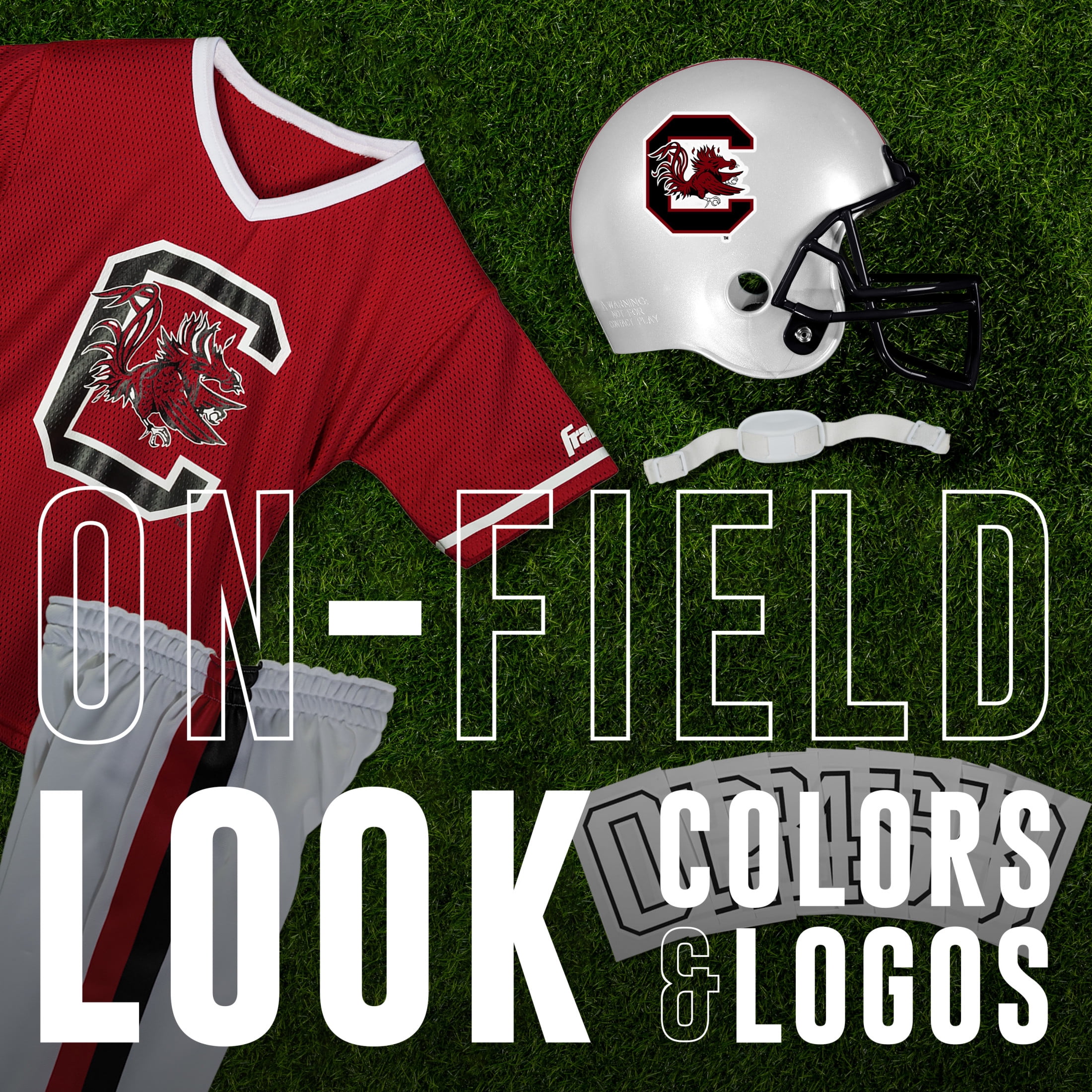 Franklin Sports South Carolina Gamecocks Kids College Football Uniform Set - Youth NCAA Uniform Set - Includes Jersey, Helmet, Pants - Youth Medium