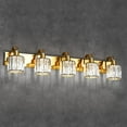 thumbnail image 5 of 5 Light Modern Crystal Bathroom Vanity Lights Gold Bathroom Light Fixtures Crystal Vanity Shower Lights Over Mirror, Mirror Glass Crystal Bathroom Vanity Lighting Fixtures, 5 of 7