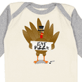 thumbnail image 4 of Inktastic Turkey Holding a Sign Says Eat Pizza Boys or Girls Long Sleeve Baby Bodysuit, 4 of 5