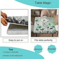 thumbnail image 3 of Elastic Edge Square Fitted Tablecloth, Green Floral Polyester Table Cloth, for Indoor Holiday Family Banquet and Outdoor Patio Use, Fit for 32" x 32"Square Table, 3 of 4