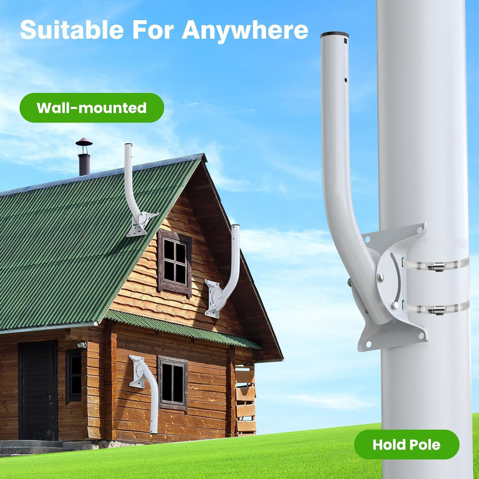Adjustable J-Arm Mounting 150° for Outdoor Weather Stations & WiFi Boosters