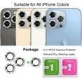 thumbnail image 2 of Compatible with iphone 12 Pro/12/11/11 Pro/11 Pro Max Camera Lens Protector Bling, (NOT FIT 12 PRO MAX), Apple iPhone 11 12 Pro Camera Cover Sparkly, Glitter Lens Protector with Clear Glass, (Silver), 2 of 5