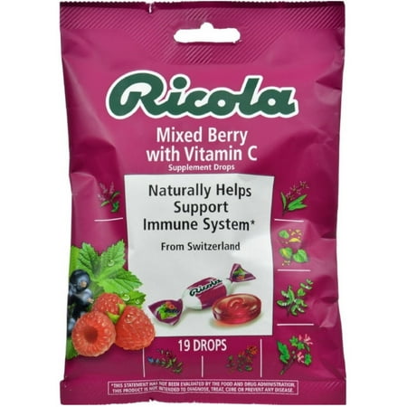 Mix Drapes - Ricola Supplement Drops With Vitamin C, Mixed Berry 19 ea