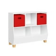 thumbnail image 3 of RiverRidge Kids Catch-All 35in Cubby Bookshelf and Toy Storage Organizer with 2 Red Bins, 3 of 10