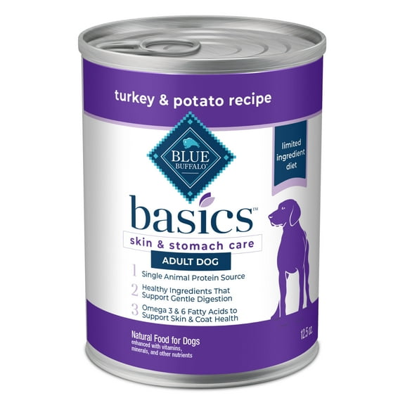 Blue Buffalo Basics Grain-Free Adult Wet Dog Food, Turkey, 12 Count