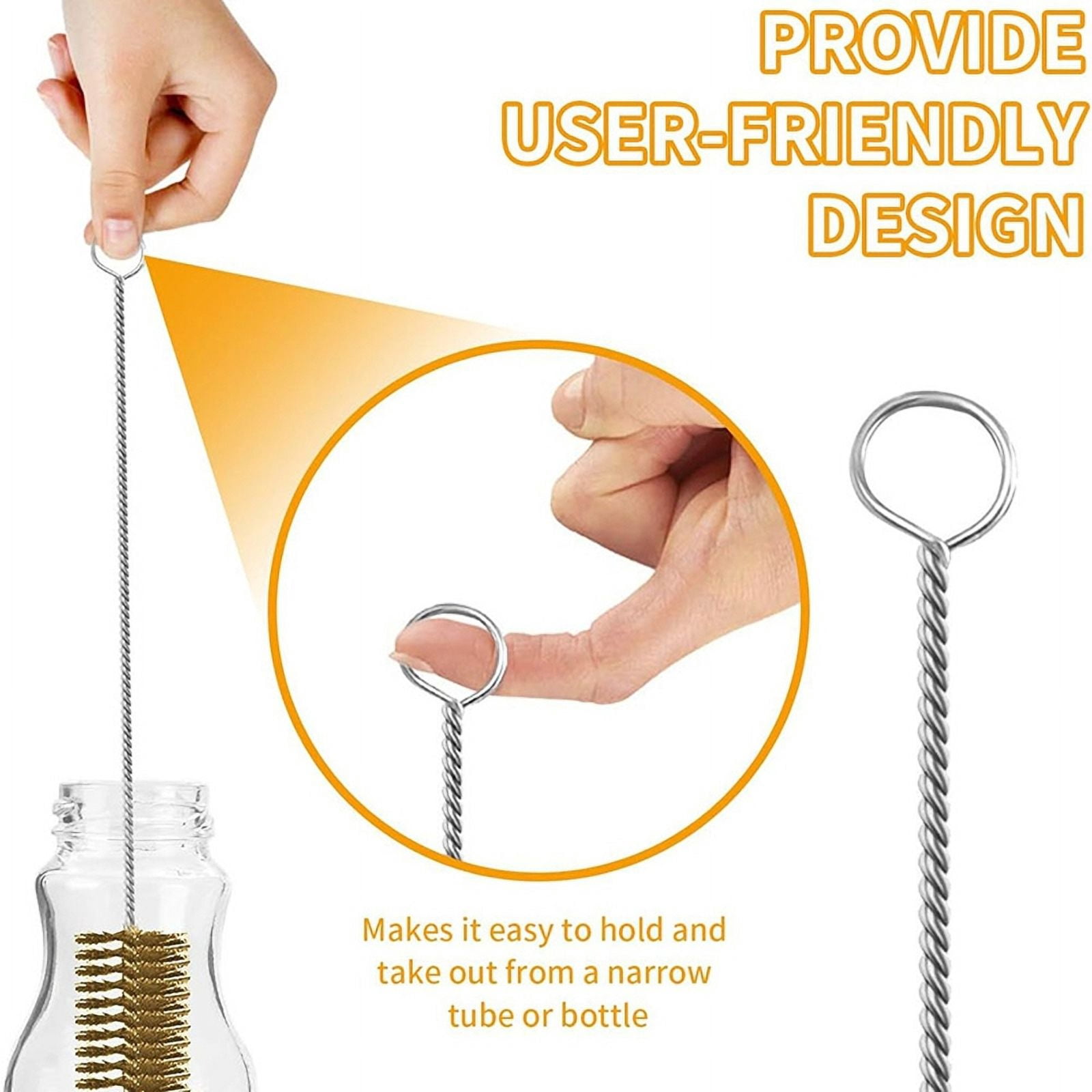 14Pcs Brass Wire Tube Brushes Bottle Brush Set,Wire Brushes for Cleaning,Wire Pipe Cleaner Bore Brush Cleaning