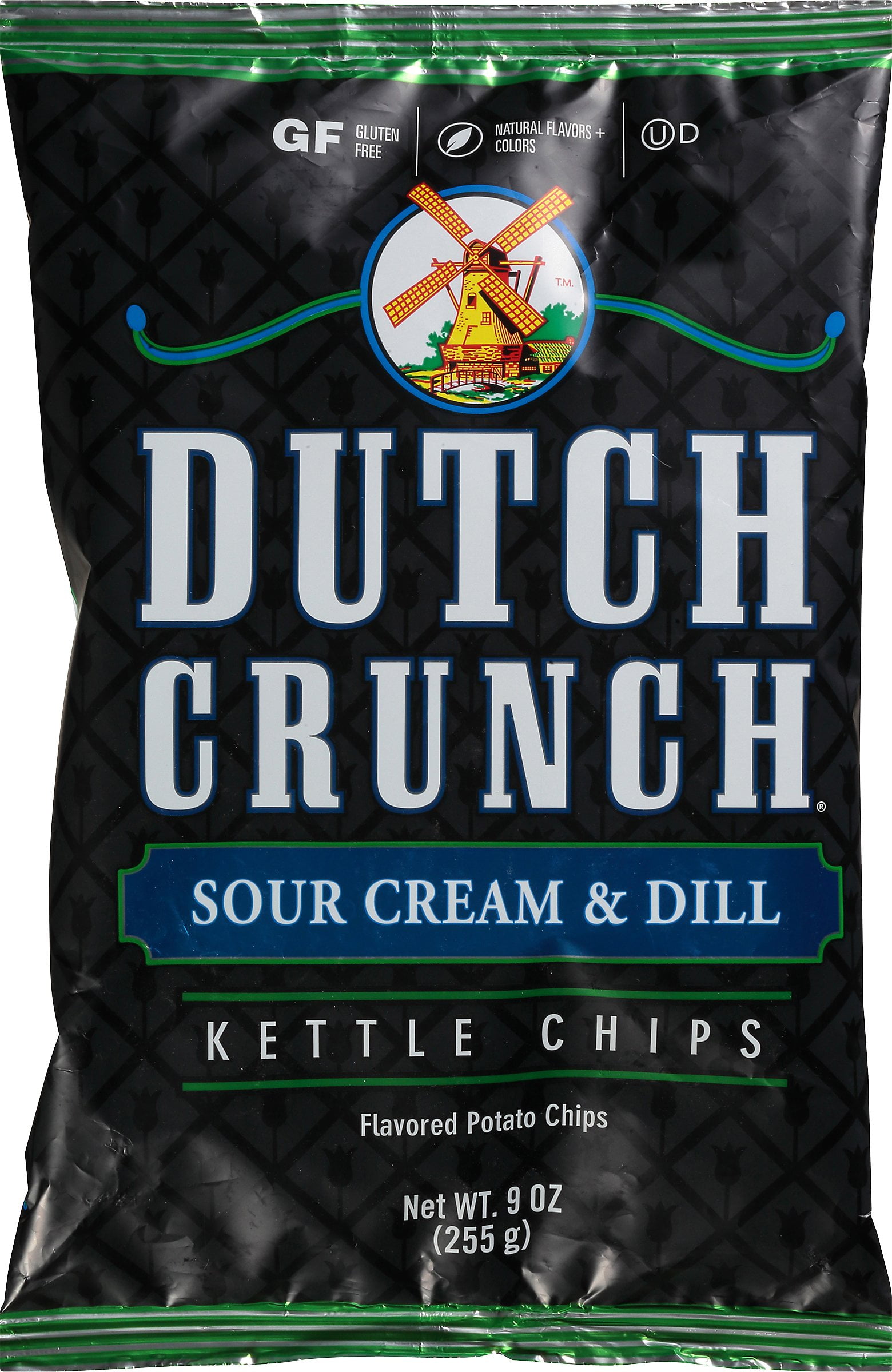 (3 pack) Dutch Crunch Sour Cream & Dill Kettle Potato Chips, 9 oz