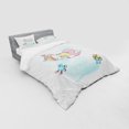thumbnail image 3 of Saying Duvet Cover Set, Girl Sleeping with Her Toys Teddy Tortoise and Elephant Cartoon Illustration, Bedding Set with Shams and Fitted Sheet, 3 Sizes, by Ambesonne, 3 of 3