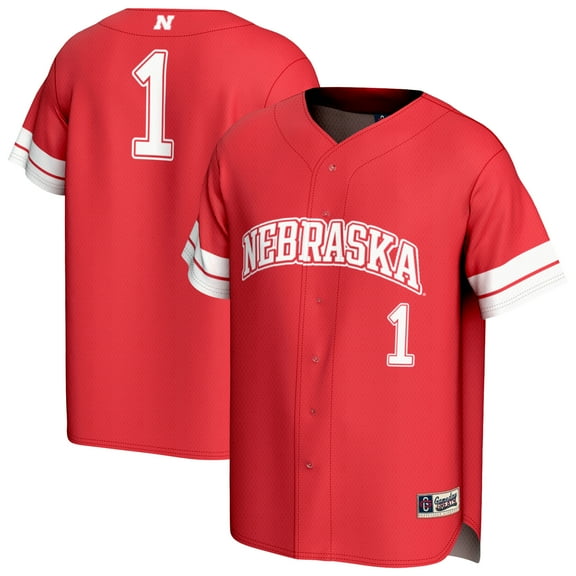 Youth GameDay Greats #1 Scarlet Nebraska Huskers Lightweight Collegiate Baseball Fashion Jersey