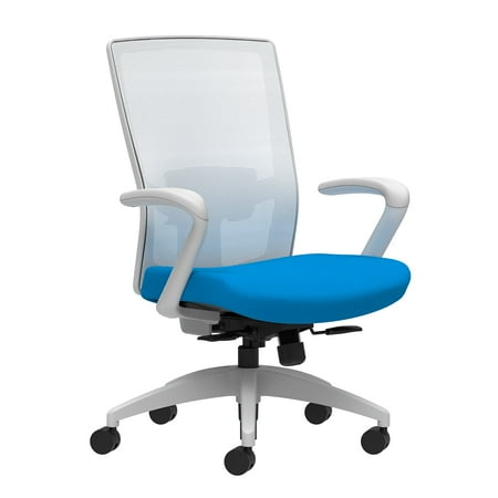 UPC: 0718103305396 | Union & Scale Workplace2.0 Fabric Task Chair Cobalt Adjustable Lumbar Fixed Arms Synchro-Tilt with