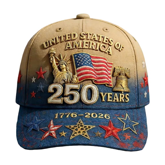 NIEWTR USA 250th Anniversary Tribute Hat, 1776-2026 Print, Retro Washed Style for Men Women(A01-D,One Size)