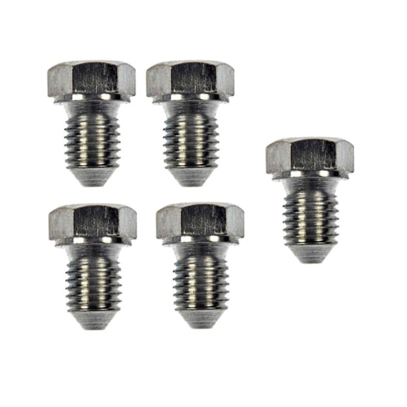KarParts360 For Volkswagen Caddy/Tiguan 2022 2023 2024 Engine Oil Drain Plugs | 5 Pieces | Steel Material | Silver | 3 Bolt Grade | Conventional Drain Method | Replacement For N90288901