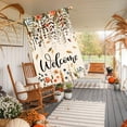 thumbnail image 3 of Fall Floral Welcome House Flag Large Vertical Double Sided, Autumn Leaves 28 x 40 Inch Burlap Flag for Autumn Thanksgiving Halloween Farmhouse Holiday Yard Outdoor Outside Decoration, 3 of 6