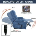 thumbnail image 6 of Power Lift Recliner Chair with Massage and Heat for Elderly, 180° Lying flat Dual Motor Lift Chair with 2 Cup Holders and Side Pocket for Living Room, Blue, 6 of 8