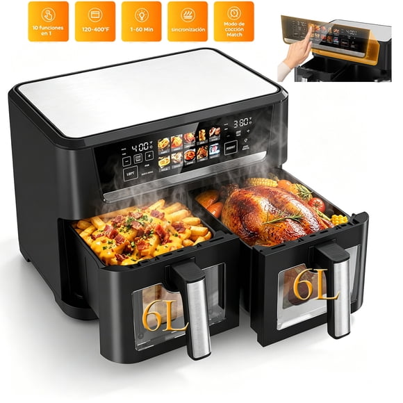Freidora de aire RCA Digital con Capacidad de 12L con Doble Canasta
