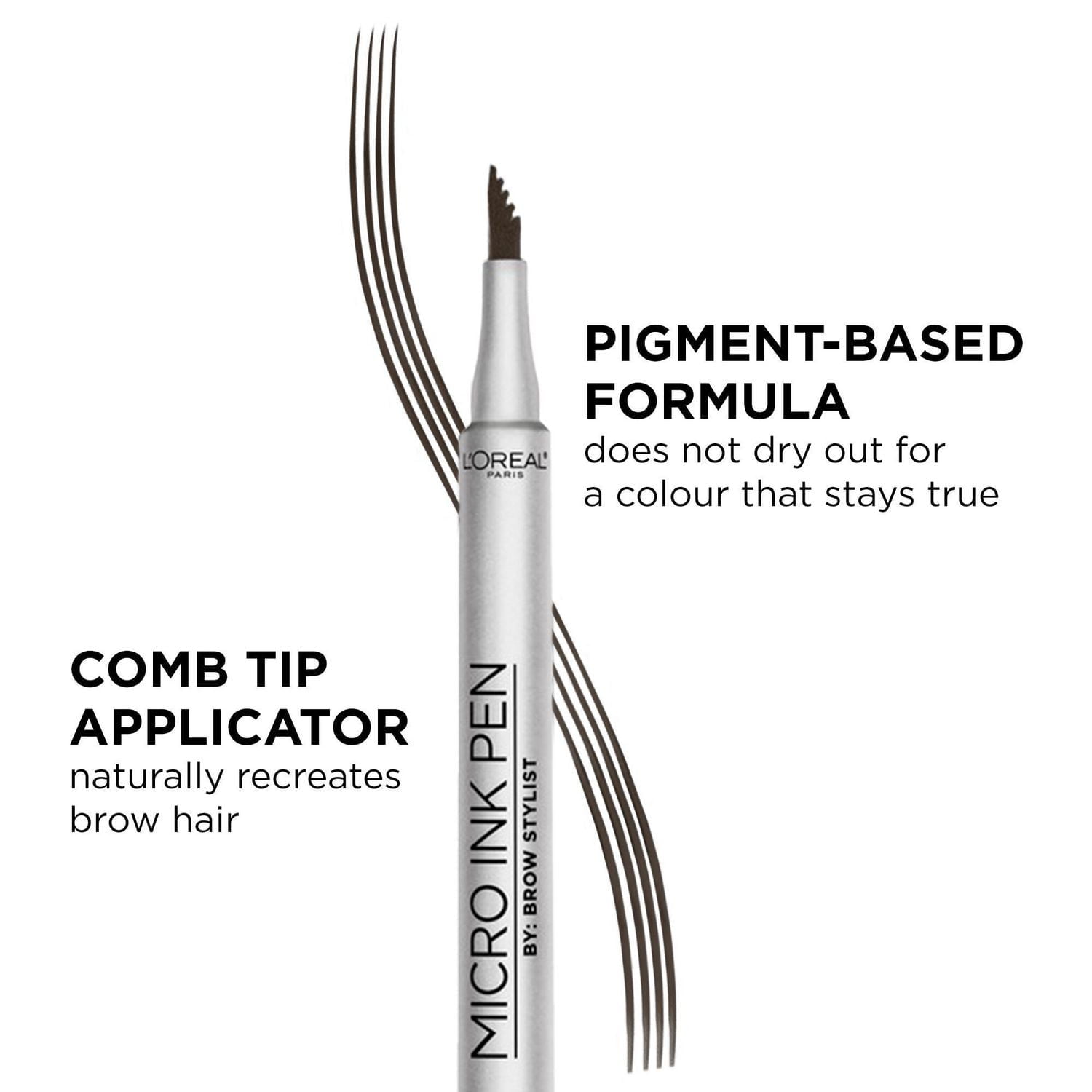 L'Oréal Paris Micro Ink Pen par Brow Stylist, Stylo Microblading , Jusqu'à 24H Teinte, Brunette Claire