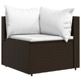 thumbnail image 2 of vidaXL 3 Piece Garden Lounge Set with Cushions Brown Poly Rattan, 2 of 5