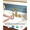 thumbnail image 4 of Grifo de baño FORIOUS de 8" de instalación extendida, dorado cepillado, de 3 orificios, 4 of 9