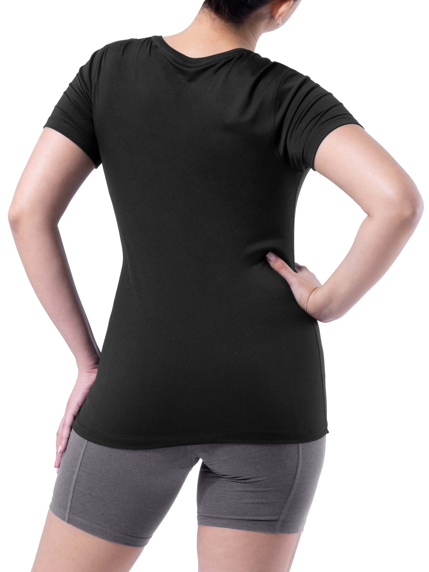 Athletic Works Women's Active V-Neck T-Shirt with Short Sleeves, 2-Pack, Sizes XS-XXXL