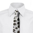 thumbnail image 2 of Fish Necktie, Black and White Fishes, Dress Tie, 3.7", White and Black, by Ambesonne, 2 of 3