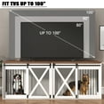 thumbnail image 4 of Nordee 94.5" Wooden Dog Crate Furniture for 2 Large Dogs, Heavy Duty Double Dog Kennel with Divider, Extra Large Breed, 35.4" Tall,White, 4 of 6
