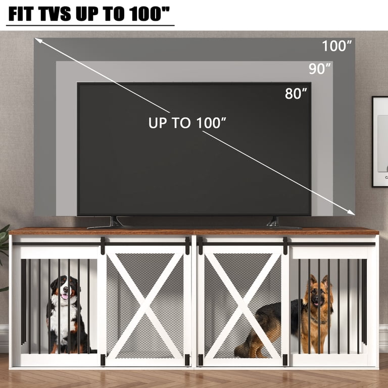 Nordee, Wooden Dog Crate Furniture, White, 94.5