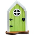 thumbnail image 3 of Fairy Door -Fairy Door for Tree-Fairy Garden-Fairytale Door - Tooth Fairy Door-Fairies Sleeping Door and Windows Tree Statues-Tree Hugger Yard & Garden Sculptures Fairy Mystical Home(Green), 3 of 6