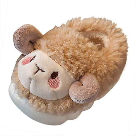 

Vedolay Indoor Shoes Girls Boys Slippers Warm House Cute Cozy Plush Winter Toddler Girl Khaki 28