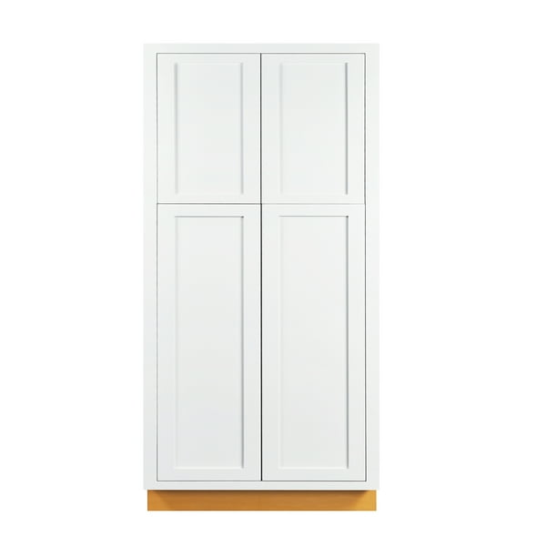36" Wide 84" Tall Pantry Kitchen Cabinet Snow White Inset Shaker
