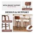 thumbnail image 6 of CRERIYO 360° Swivel Counter Height Bar Stool Set of 1, PU Leather Upholstered Bar Chair with Bentwood Legs and Backrest for Kitchen Island, White, 6 of 8
