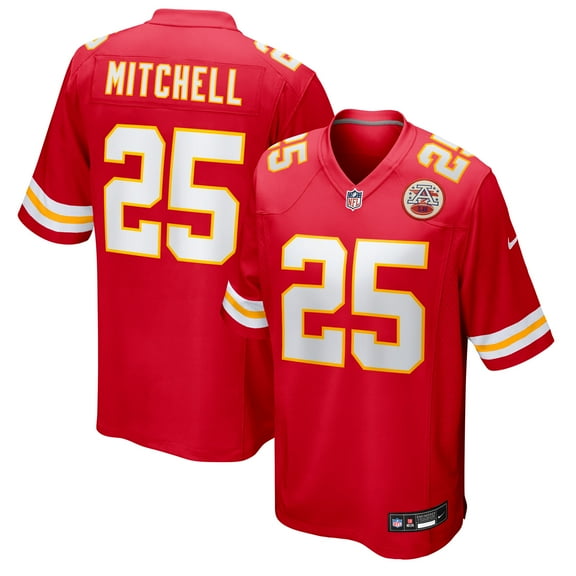 Men's Nike Elijah Mitchell Red Kansas City Chiefs Team Game Jersey
