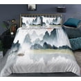 thumbnail image 1 of Landscape Painting Bedding Set Scenery Soft Bed Linen Home Decor Single Twin Full Size For Adults Ink And Wash Duvet Cover Set, 1 of 7
