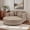 Brown, variant on 54.7"W Oversized Curved Chaise Lounge with Storage Armrests and 2 Throw Pillows