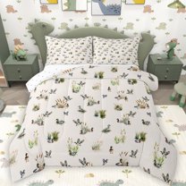 Homewish Rustic Mallard Duck Full Size Comforter Sets,Country Farmhouse Lodge Bedding Comforter Set,White Green Brown Bedding Sets For Boys Kids,Breathable Home Decor Reversible,3-Piece