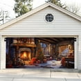 thumbnail image 6 of Christmas Garage Background Cloth Banner with Fireplace – Holiday Door Decoration Mural for Outdoor Indoor Use Available for Xmas Party,A, 6 of 7