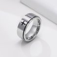 thumbnail image 4 of ORUYROP 6mm/8mm Titanium Steel Black/Silver/Gold Fidget Ring Engraved Small Cross Stainless Steel Spinner Rings Stress Relieving Anxiety Ring Engagement Wedding Promise Band for Women Men Boys, 4 of 7