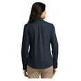 thumbnail image 2 of Port & Company Womens Carefree Poplin Long Sleeve Shirt River Blue Navy X-Small, 2 of 4