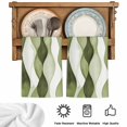thumbnail image 5 of Sage Green Stripes Kitchen Towels Set of 4, Retro Farmhouse Abstract Ripple Absorbent Dish Towels for Kitchen, Microfiber Hand Towel, Quick Drying Tea Towel for Cleaning Decorative Dishcloths, 5 of 7