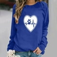 thumbnail image 1 of ICHUANYI Clearance Women's Round Neck Top Casual Fashion, Personalized Printing Loose Fitting, Slimming Long Sleeves(Blue, XXL) ICHUANYI WER2023081512241, 1 of 4