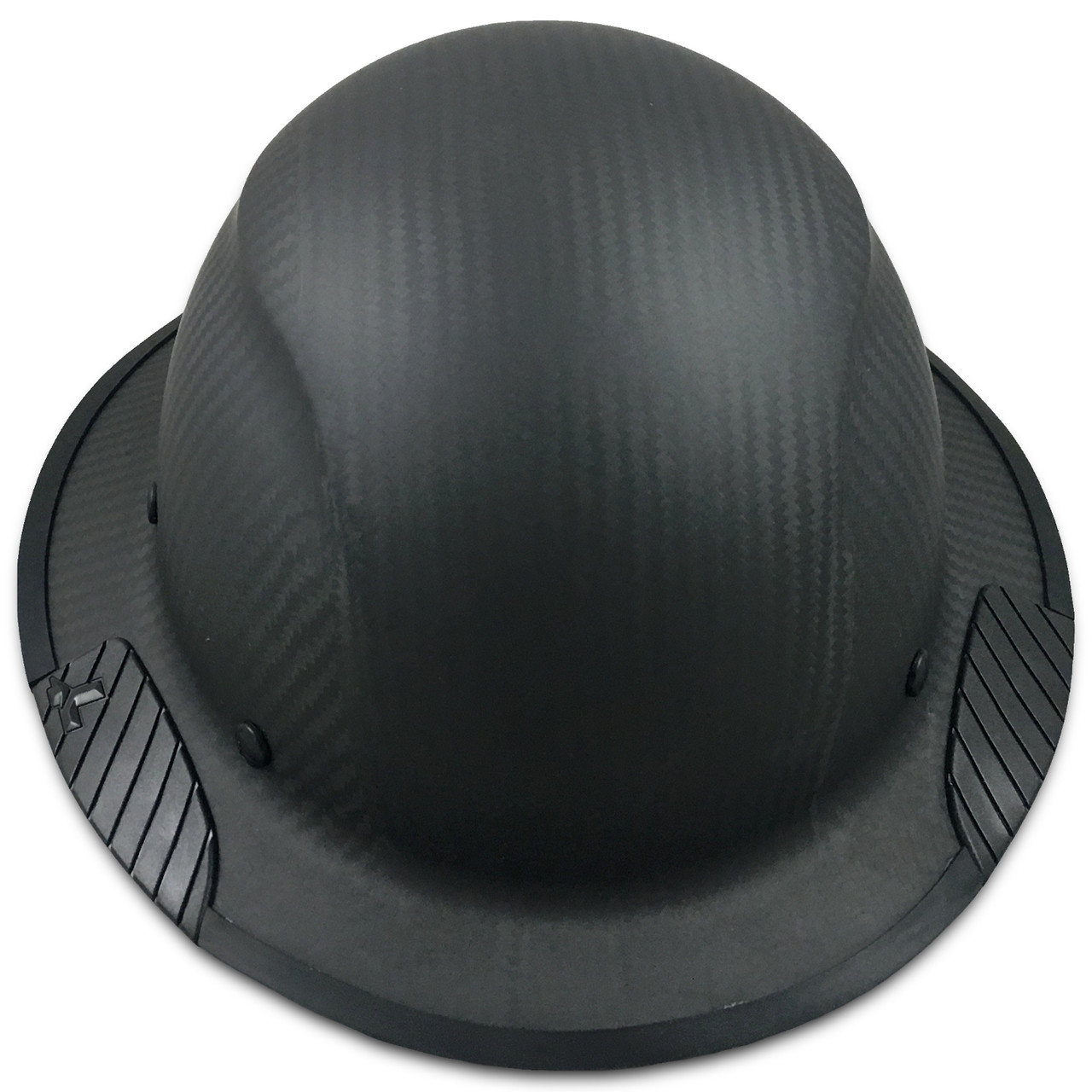 Actual Carbon Fiber Hard Hat - Full Brim Matte Black with Protective Edge and Tote