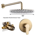 thumbnail image 2 of Boyel Living Wall Mount Balance Valve Shower System Round 10 inch Shower Head with Handheld Shower锛孊rushed Gold, 2 of 6