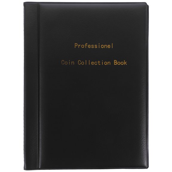 MOKKHNB Coin Display Holder Coin Collection Book Black PVC Classic 1Pcs